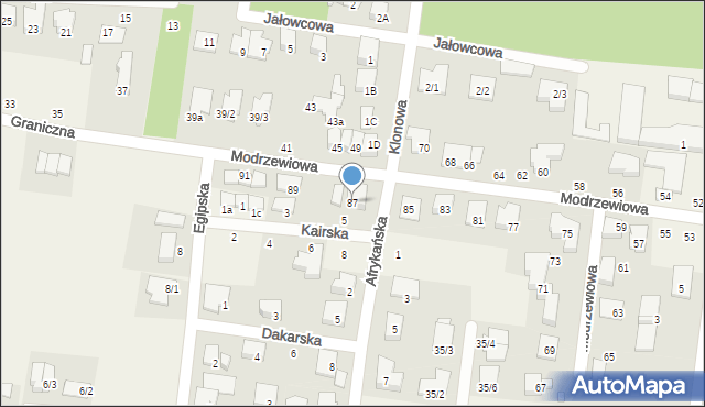 Zaścianki, Modrzewiowa, 87, mapa Zaścianki