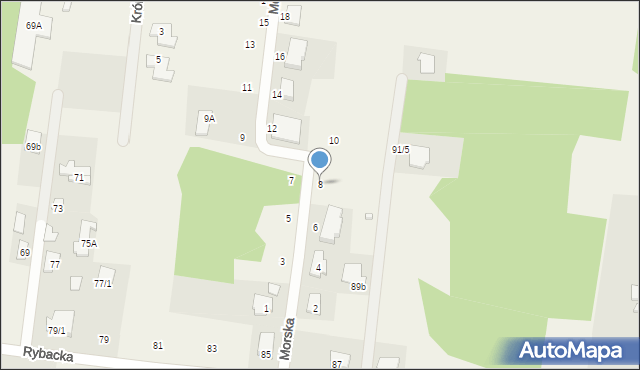 Zaścianki, Morska, 8, mapa Zaścianki