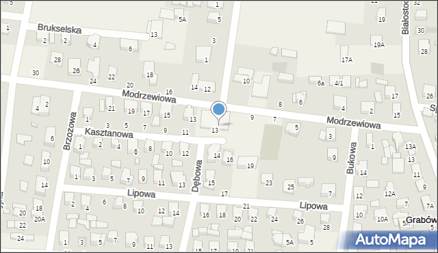 Zaścianki, Modrzewiowa, 11, mapa Zaścianki
