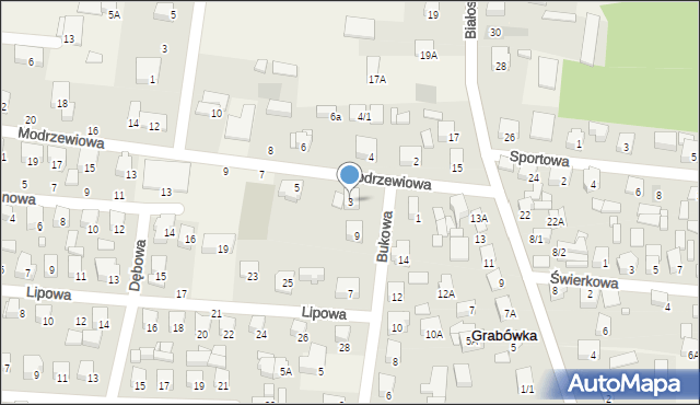 Zaścianki, Modrzewiowa, 3, mapa Zaścianki