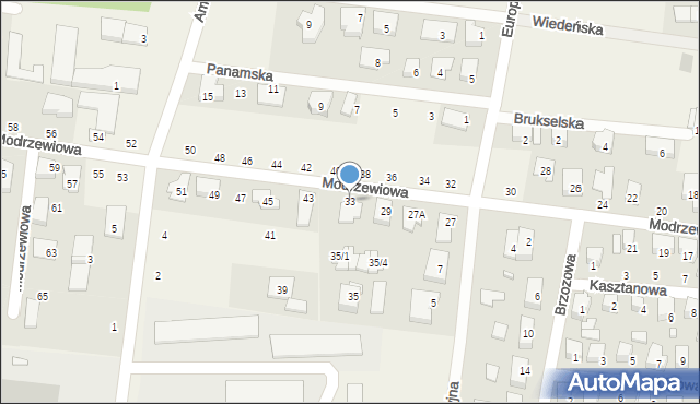 Zaścianki, Modrzewiowa, 33, mapa Zaścianki