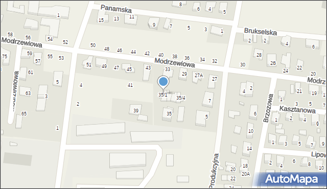 Zaścianki, Modrzewiowa, 35/1, mapa Zaścianki
