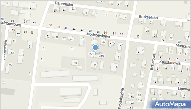 Zaścianki, Modrzewiowa, 35/2, mapa Zaścianki