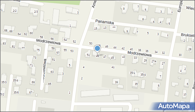 Zaścianki, Modrzewiowa, 49, mapa Zaścianki