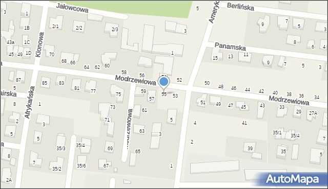 Zaścianki, Modrzewiowa, 55, mapa Zaścianki