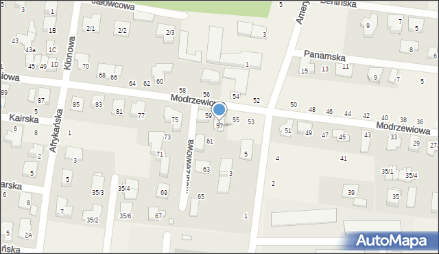 Zaścianki, Modrzewiowa, 57, mapa Zaścianki