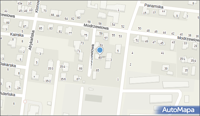 Zaścianki, Modrzewiowa, 63, mapa Zaścianki