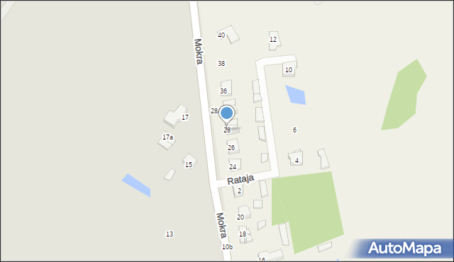 Zawady, Mokra, 28, mapa Zawady