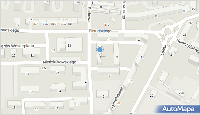 Zawiercie, Moniuszki Stanisława, 3, mapa Zawiercie