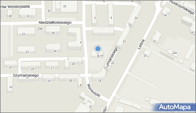 Zawiercie, Moniuszki Stanisława, 9, mapa Zawiercie