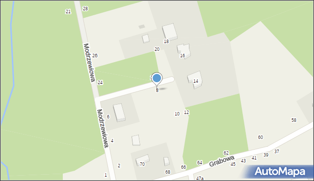 Zbychowo, Modrzewiowa, 8, mapa Zbychowo