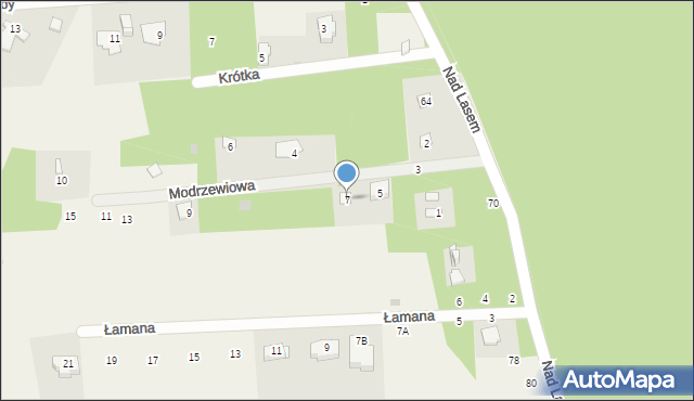 Żelechów, Modrzewiowa, 7, mapa Żelechów