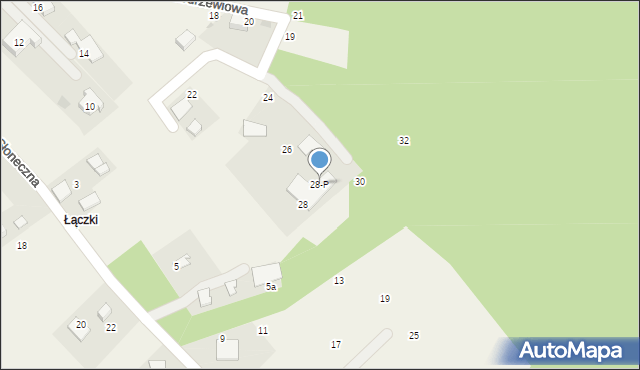 Zelków, Modrzewiowa, 28-P, mapa Zelków