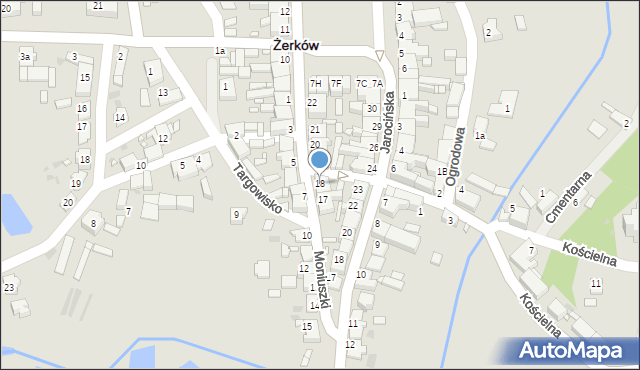 Żerków, Moniuszki Stanisława, 18, mapa Żerków