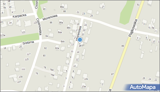 Zgierz, Morenowa, 16, mapa Zgierz