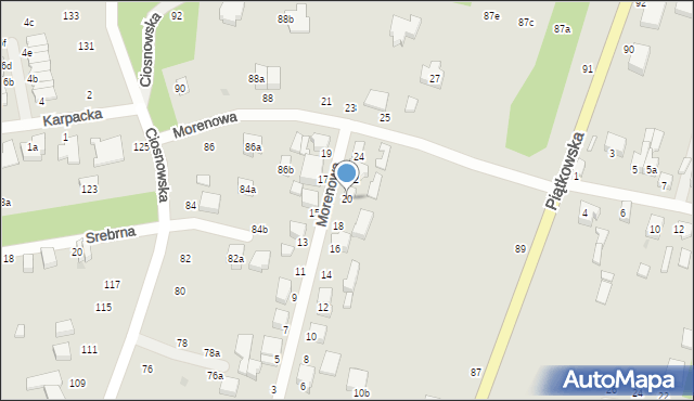 Zgierz, Morenowa, 20, mapa Zgierz