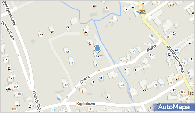 Zielona Góra, Mokra, 6a, mapa Zielona Góra