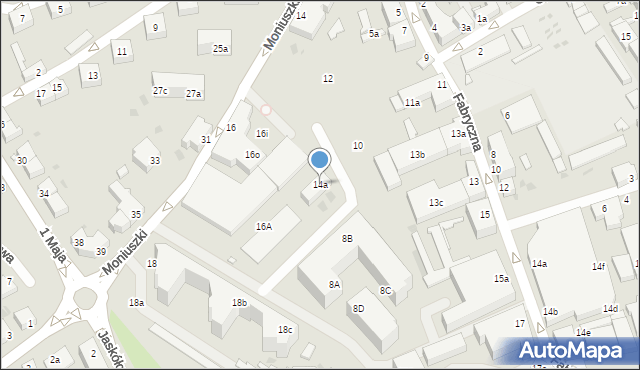 Zielona Góra, Moniuszki Stanisława, 14a, mapa Zielona Góra
