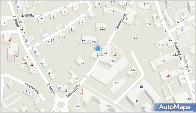 Zielona Góra, Moniuszki Stanisława, 31, mapa Zielona Góra