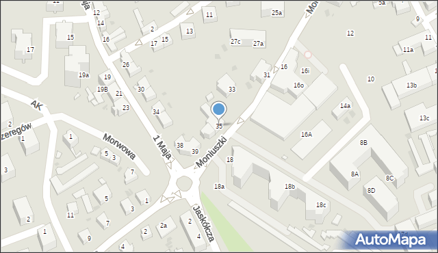 Zielona Góra, Moniuszki Stanisława, 35, mapa Zielona Góra
