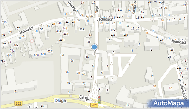 Zielona Góra, Moniuszki Stanisława, 3c, mapa Zielona Góra