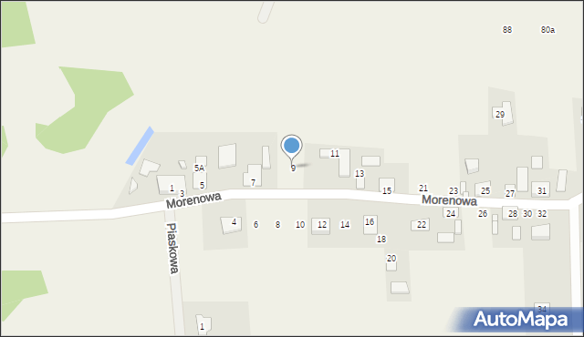 Zielonczyn, Morenowa, 9, mapa Zielonczyn