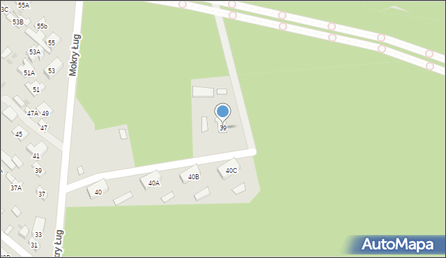 Zielonka, Mokry Ług, 39, mapa Zielonka