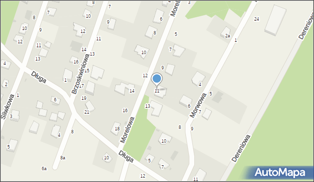 Zielonka, Morelowa, 11, mapa Zielonka