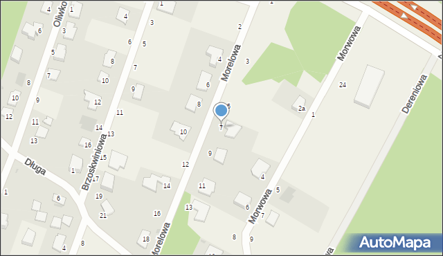 Zielonka, Morelowa, 7, mapa Zielonka