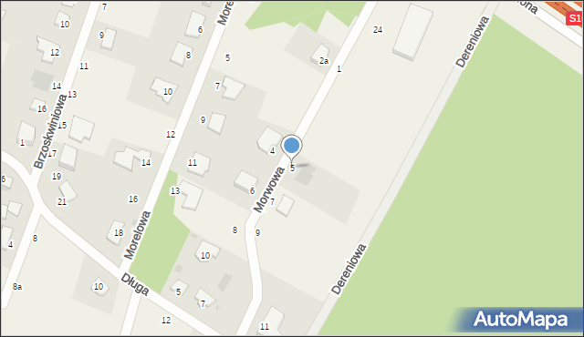 Zielonka, Morwowa, 5, mapa Zielonka