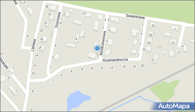 Złocieniec, Modrzewiowa, 1, mapa Złocieniec