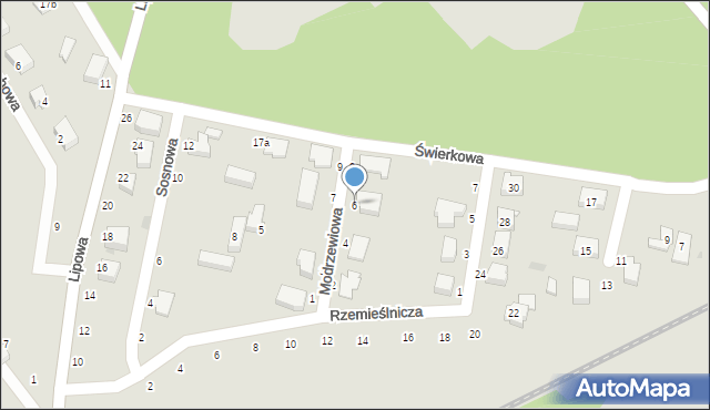 Złocieniec, Modrzewiowa, 6, mapa Złocieniec