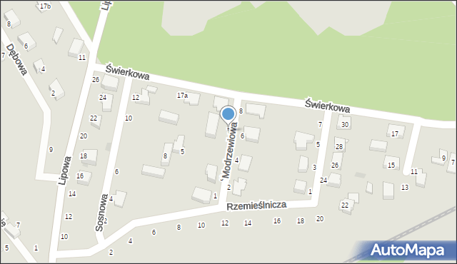 Złocieniec, Modrzewiowa, 7, mapa Złocieniec