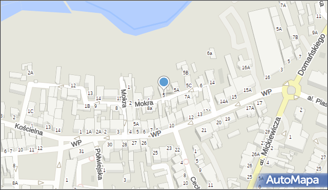 Złotów, Mokra, 5, mapa Złotów