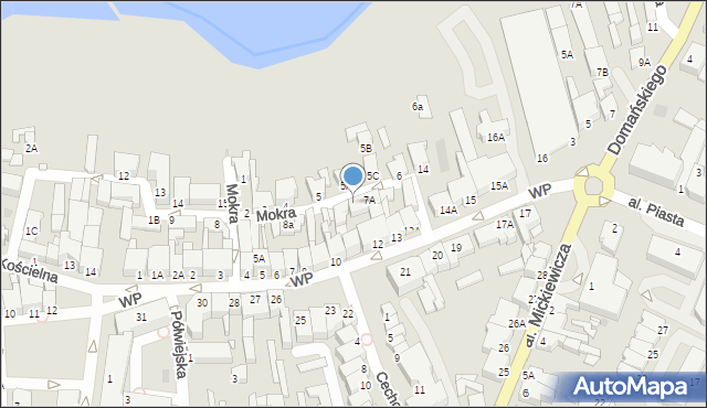 Złotów, Mokra, 7B, mapa Złotów