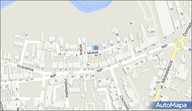 Złotów, Mokra, 8a, mapa Złotów