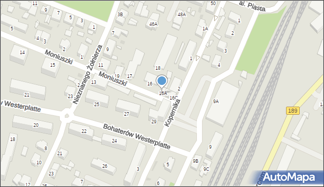 Złotów, Moniuszki Stanisława, 16A, mapa Złotów