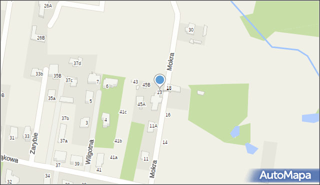 Żółwin, Mokra, 13, mapa Żółwin