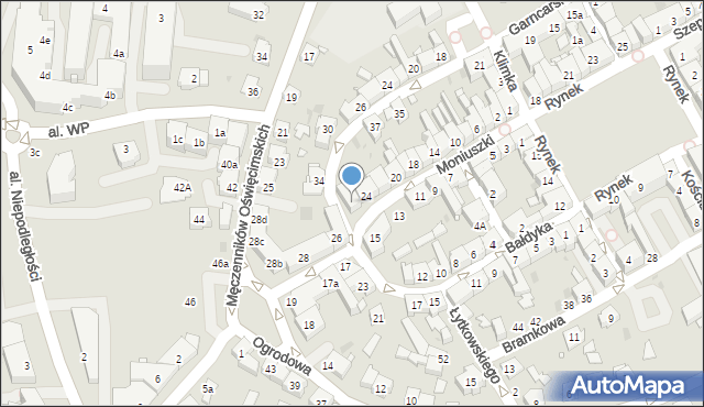 Żory, Moniuszki Stanisława, 24a, mapa Żor