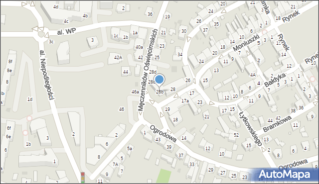 Żory, Moniuszki Stanisława, 28b, mapa Żor
