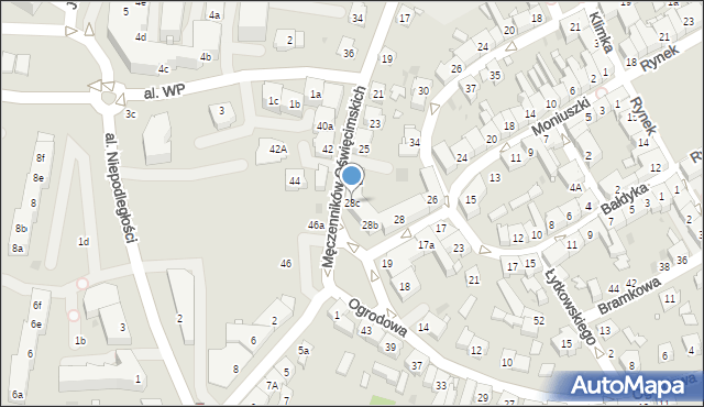 Żory, Moniuszki Stanisława, 28c, mapa Żor