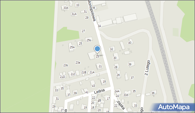 Zwierzyniec, Monopolowa, 23, mapa Zwierzyniec