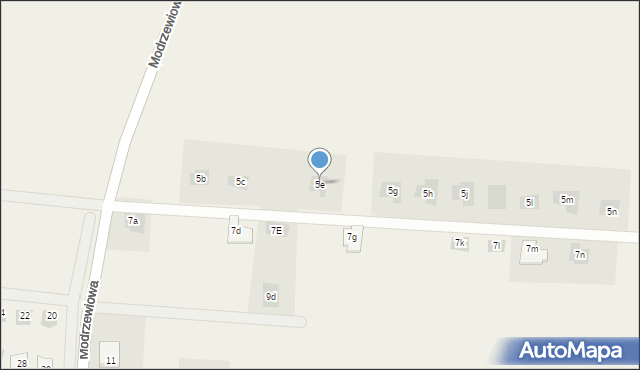 Żychlin, Modrzewiowa, 5e, mapa Żychlin