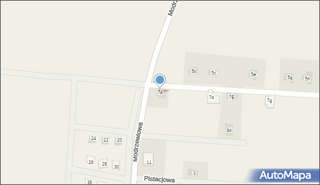 Żychlin, Modrzewiowa, 7a, mapa Żychlin