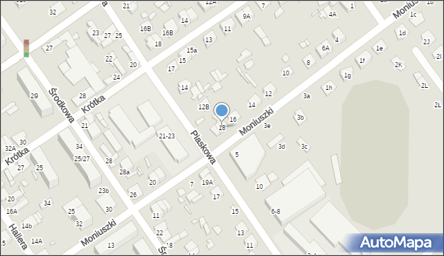 Żyrardów, Moniuszki Stanisława, 18, mapa Żyrardów