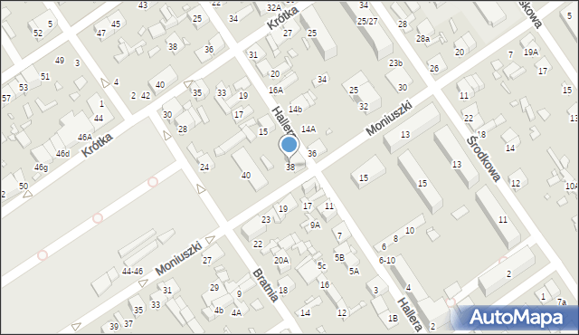 Żyrardów, Moniuszki Stanisława, 38, mapa Żyrardów