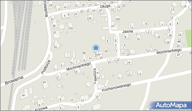 Żywiec, Mochnackiego, 13, mapa Żywiec