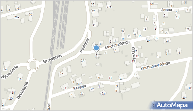 Żywiec, Mochnackiego, 2, mapa Żywiec