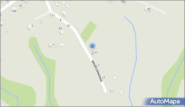 Żywiec, Modrzewiowa, 11, mapa Żywiec
