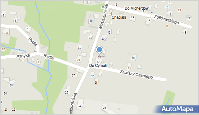 Żywiec, Moszczanicka, 34, mapa Żywiec